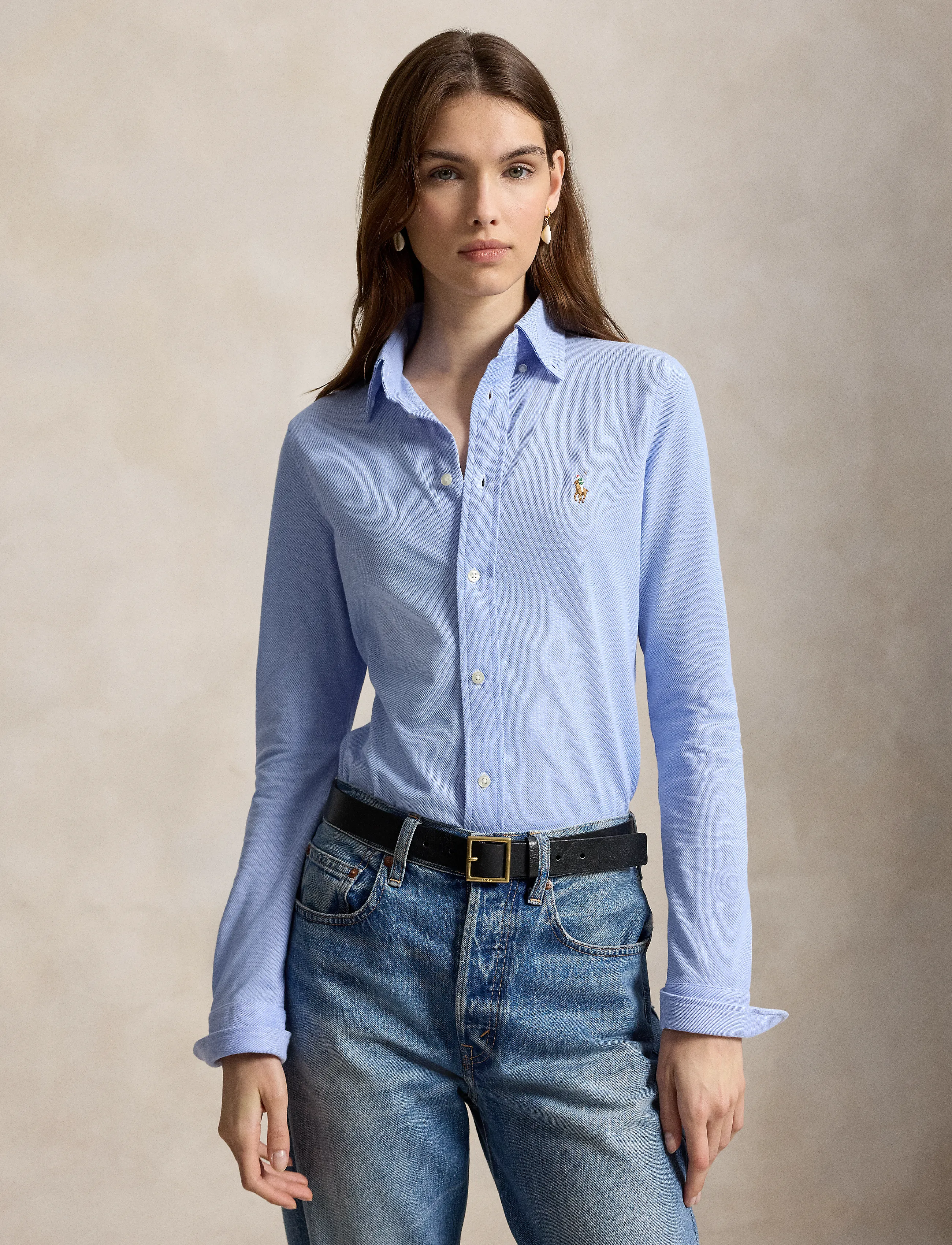 Polo Ralph Lauren - Slim Fit Knit Cotton Oxford Shirt - denimskjorter - harbor island blue - 2