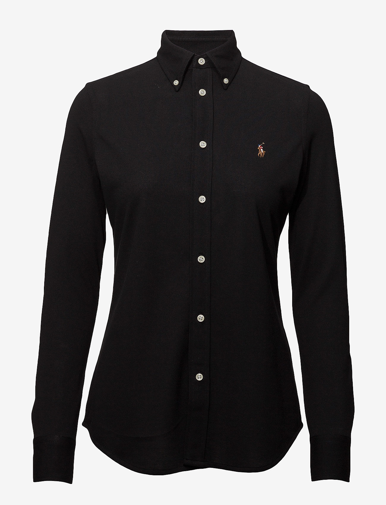 Polo Ralph Lauren - Slim Fit Knit Cotton Oxford Shirt - långärmade skjortor - polo black - 1