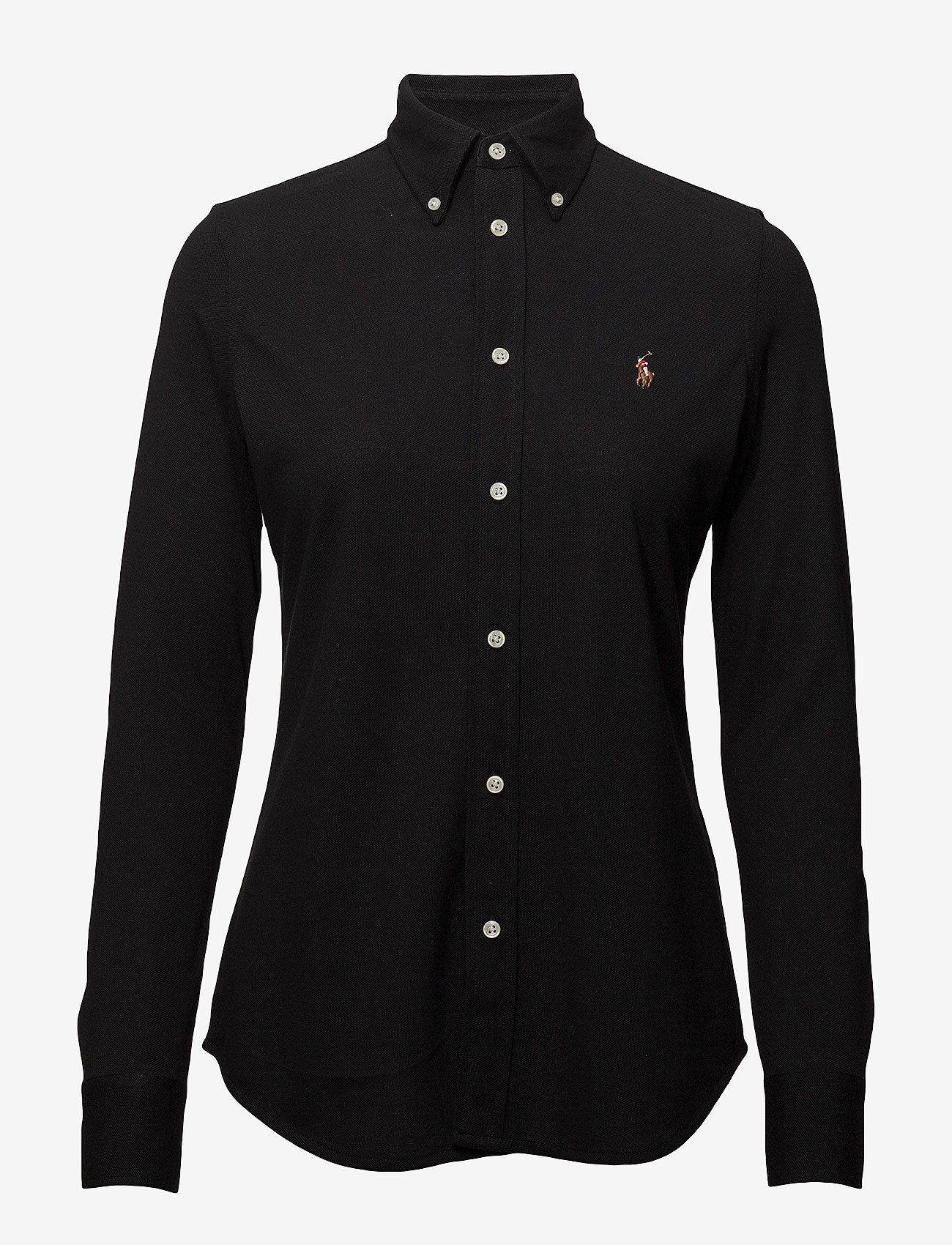 Polo Ralph Lauren Slim Fit Knit Cotton Oxford Shirt - Polo Ralph Lauren - POLO BLACK / black