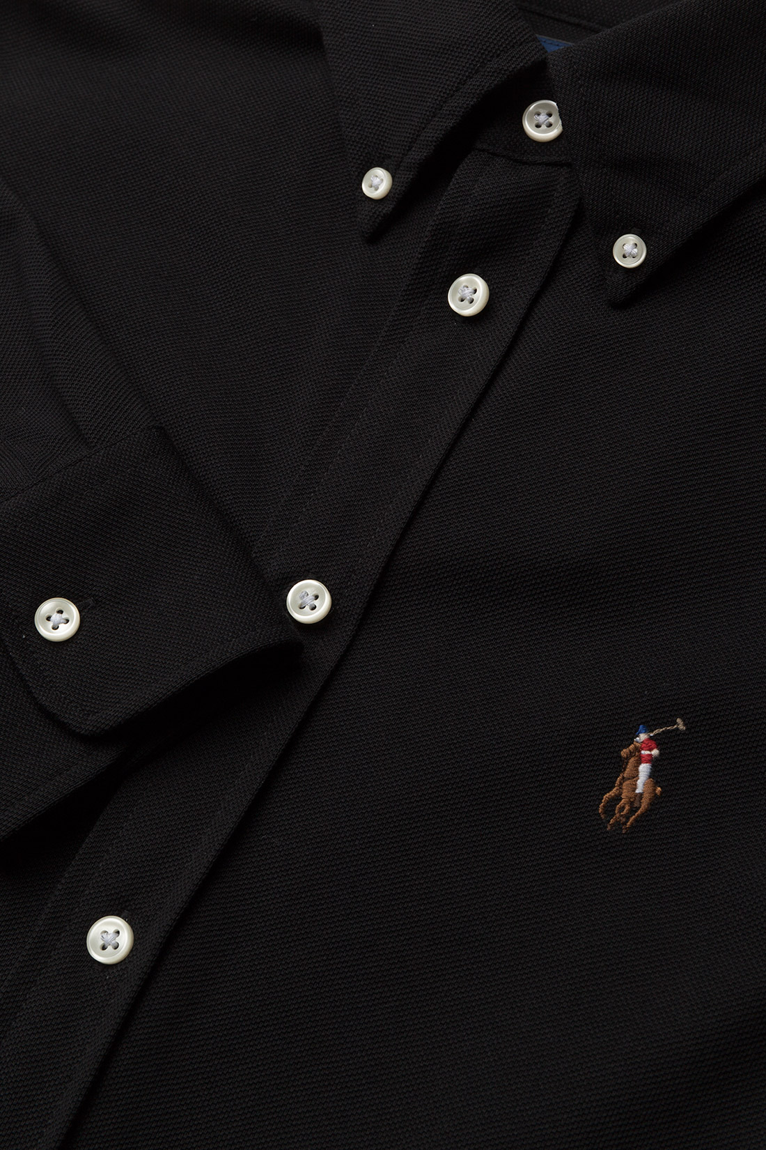 Polo Ralph Lauren - Slim Fit Knit Cotton Oxford Shirt - jeanshemden - polo black - 3