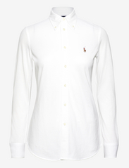 Slim Fit Knit Cotton Oxford Shirt - WHITE