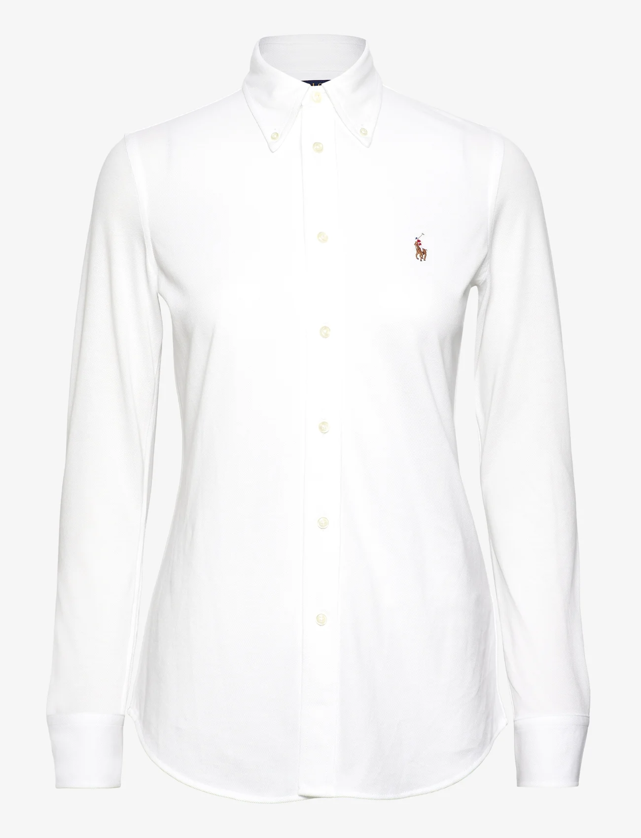 Polo Ralph Lauren - Slim Fit Knit Cotton Oxford Shirt - pitkähihaiset kauluspaidat - white - 1