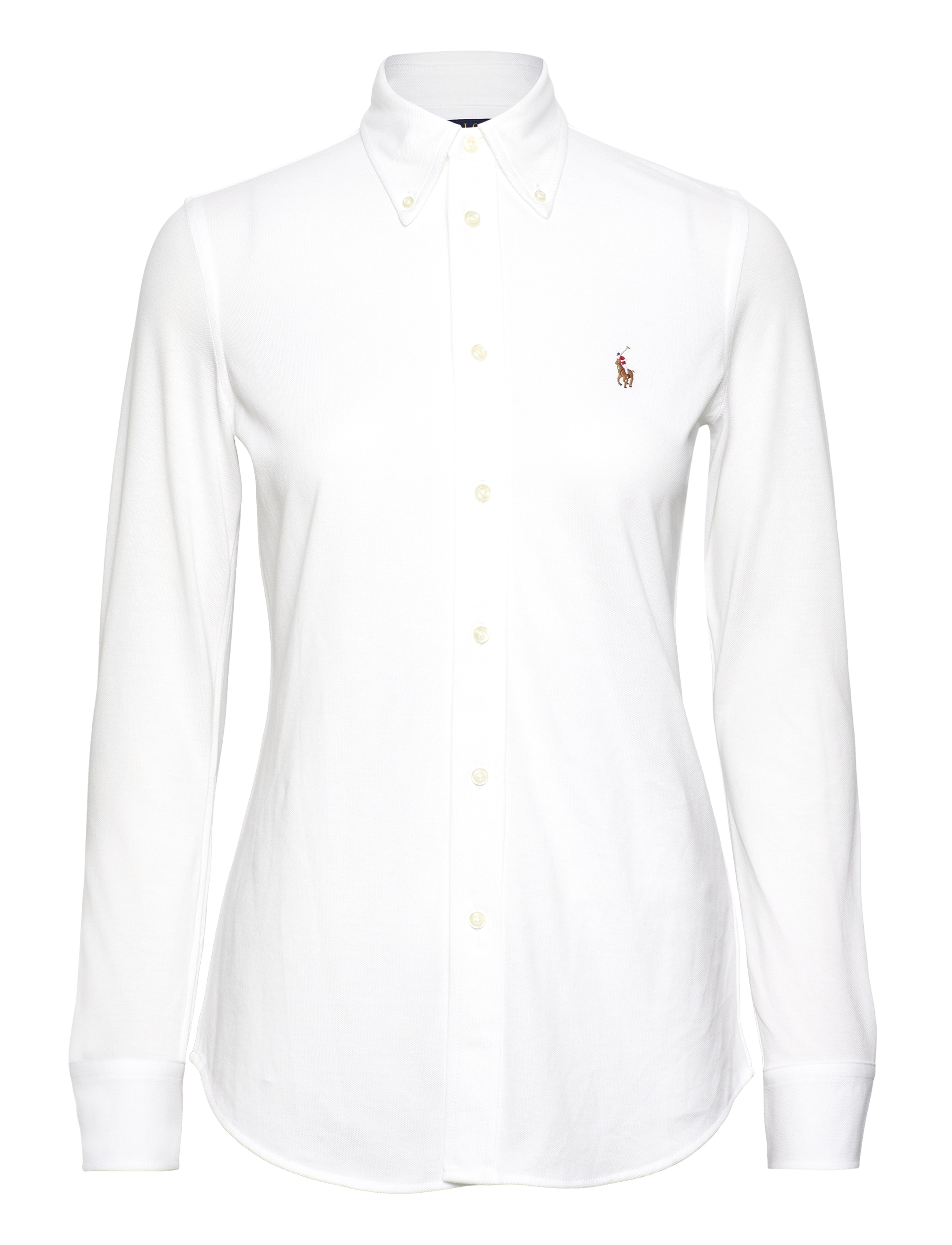 Polo Ralph Lauren Slim Fit Knit Cotton Oxford Shirt - Polo Ralph Lauren - WHITE / white