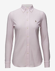 Polo Ralph Lauren - Striped Knit Oxford Shirt - pitkähihaiset kauluspaidat - carmel pink/white - 1