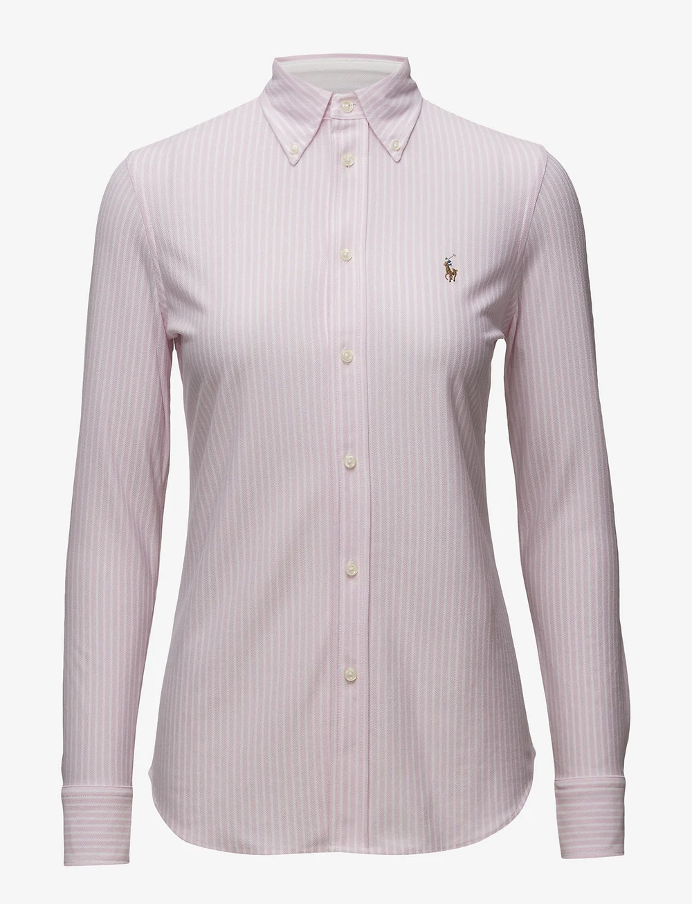 Polo Ralph Lauren - LS STR HEIDI-LONG SLEEVE-KNIT - denim shirts - carmel pink/white - 1
