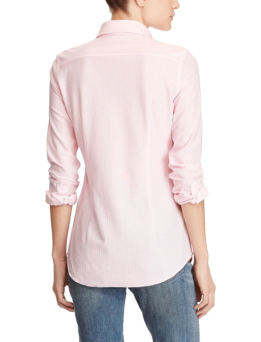 Polo Ralph Lauren - LS STR HEIDI-LONG SLEEVE-KNIT - denim shirts - carmel pink/white - 3