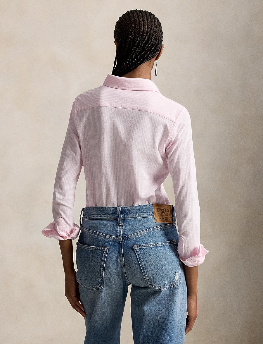 Polo Ralph Lauren - Striped Knit Oxford Shirt - jeanshemden - carmel pink/white - 3