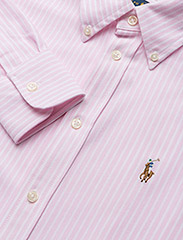 Polo Ralph Lauren - Striped Knit Oxford Shirt - pitkähihaiset kauluspaidat - carmel pink/white - 6