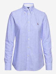 Polo Ralph Lauren - Striped Knit Oxford Shirt - langærmede skjorter - harbor island blue - 1