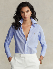 Polo Ralph Lauren - Striped Knit Oxford Shirt - krekli ar garām piedurknēm - harbor island blue - 0
