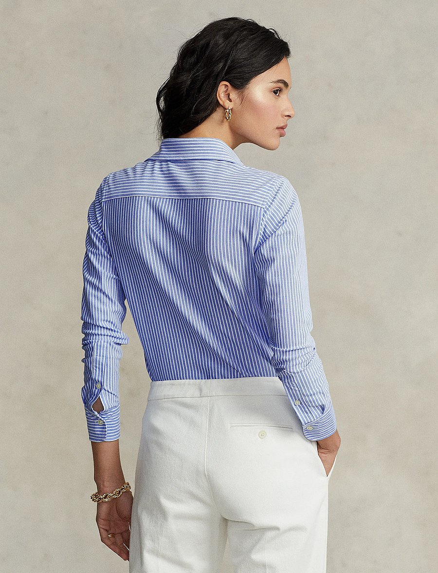 Polo Ralph Lauren - Striped Knit Oxford Shirt - chemises en jeans - harbor island blue - 3