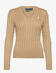 Polo Ralph Lauren - Cable-Knit V-Neck Sweater - luxury tan - 1