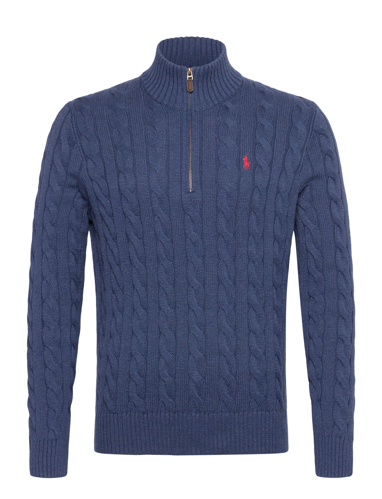 Polo Ralph Lauren Cable-Knit Cotton Quarter-Zip Sweater - Black - S 1