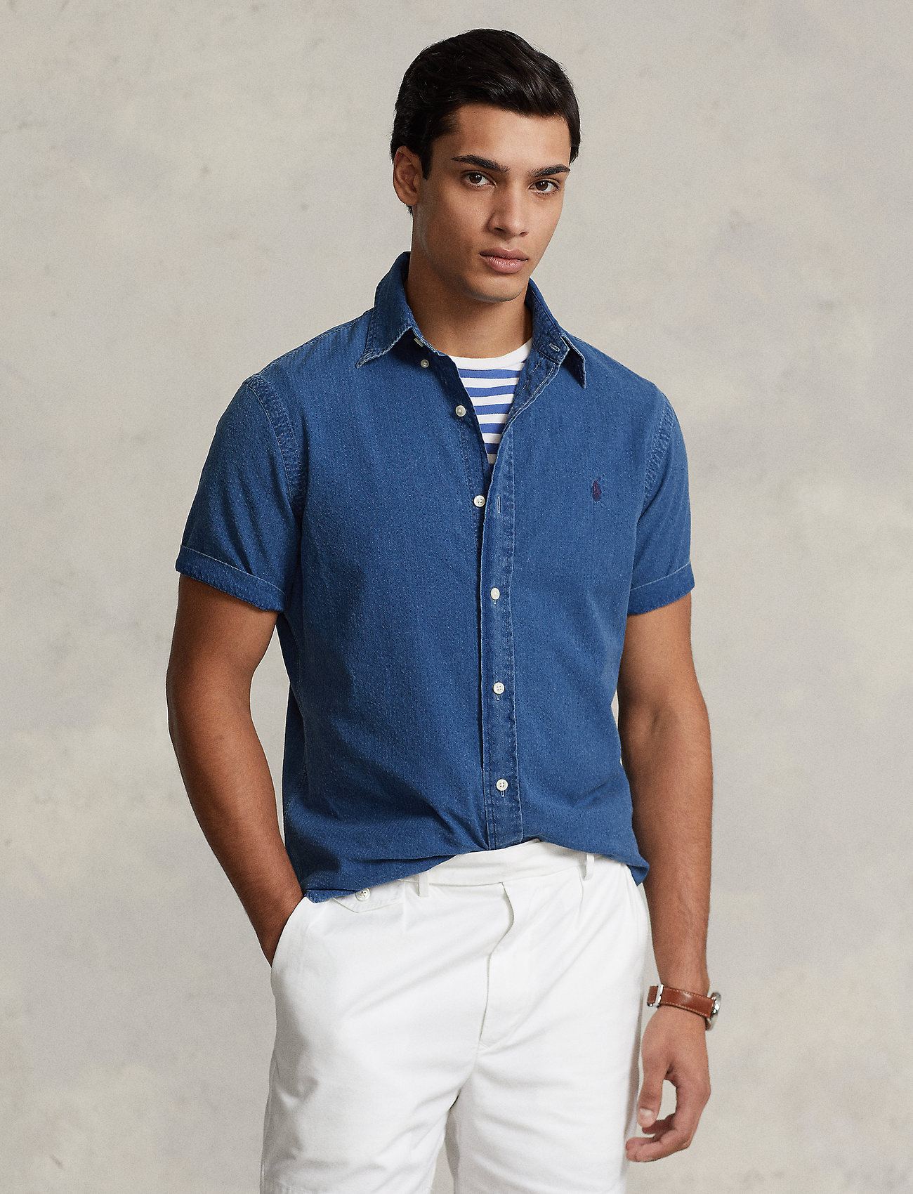 Polo Ralph Lauren Custom Fit Seersucker Shirt - - M 1