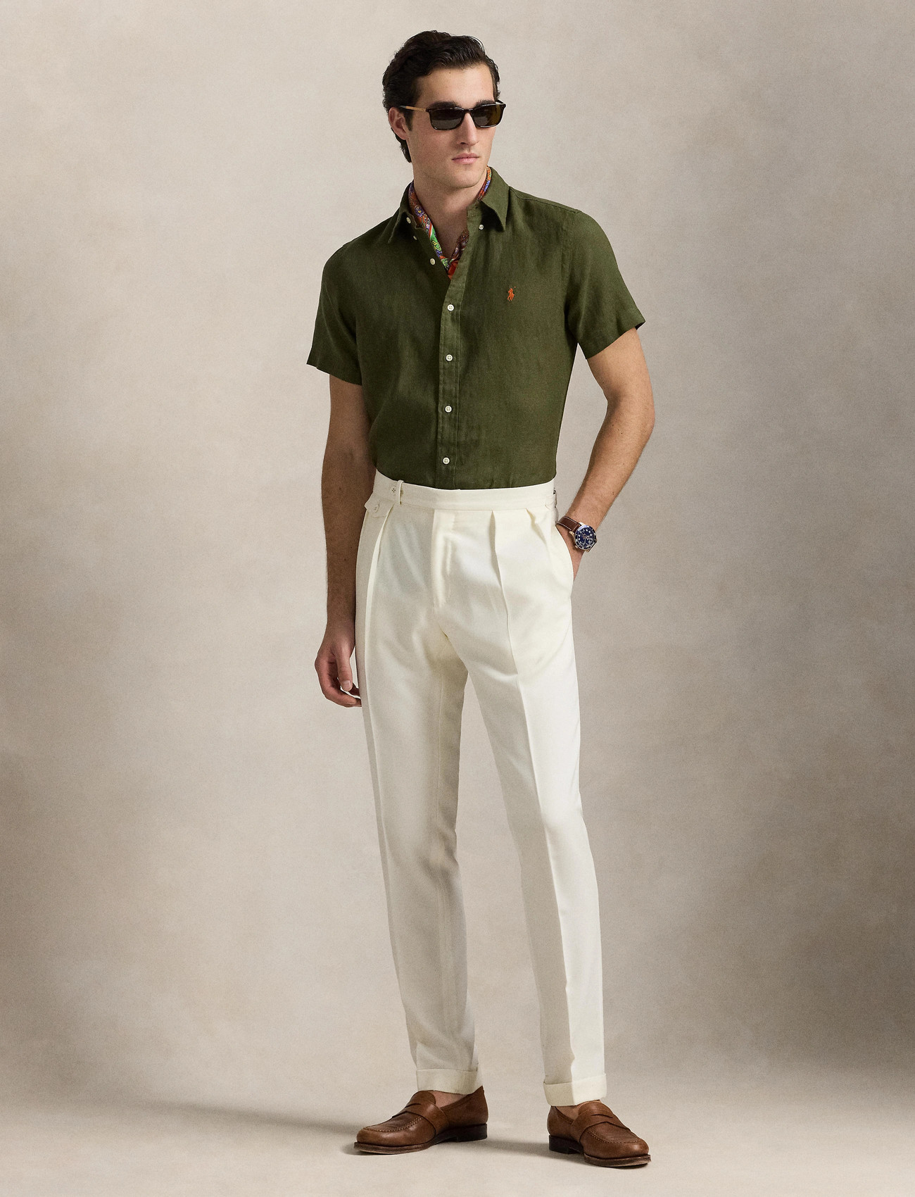 Polo Ralph Lauren Custom Fit Linen Shirt - White - XS 2