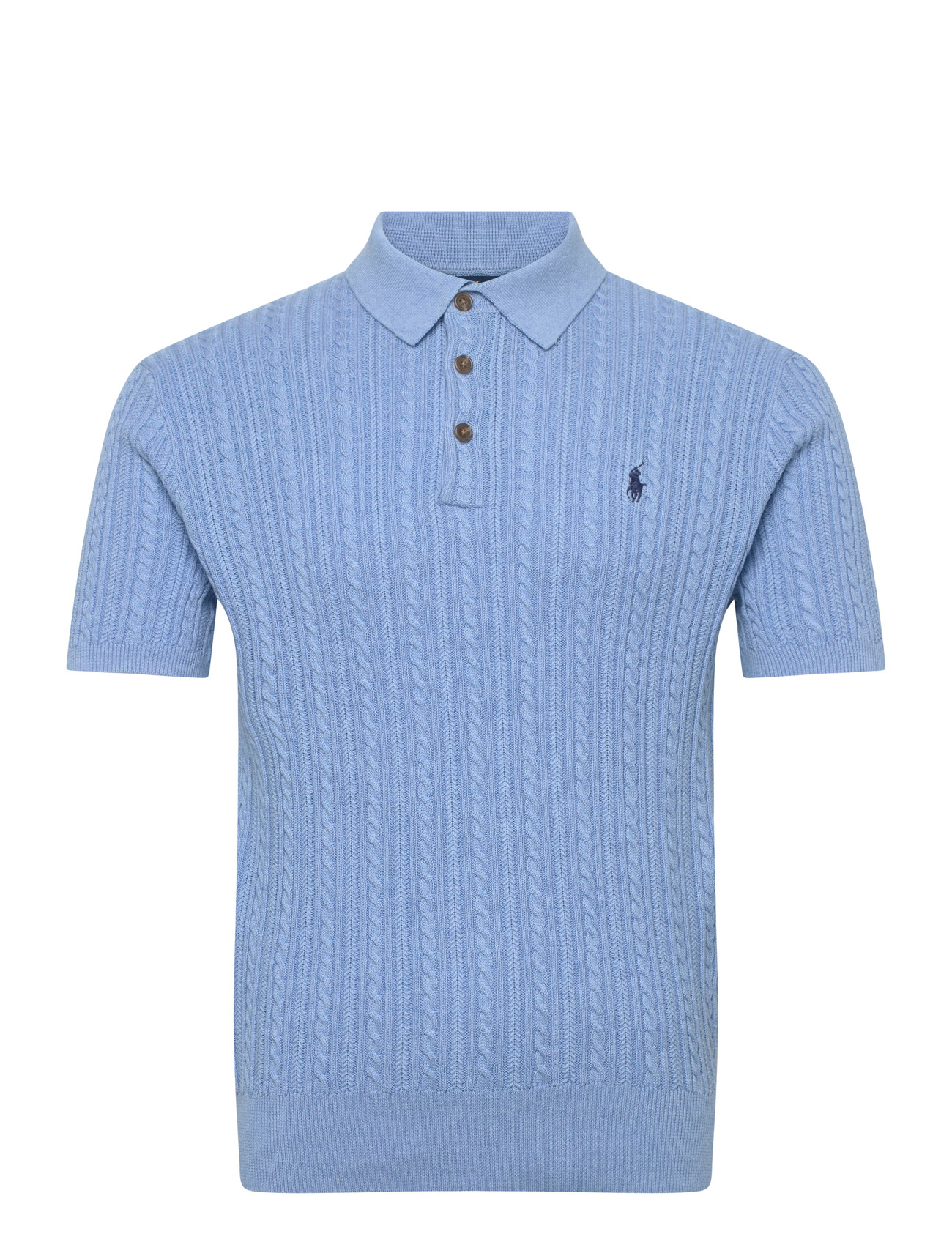 Polo Ralph Lauren Cable-Knit Cotton Polo-Collar Sweater - Navy - XL 1