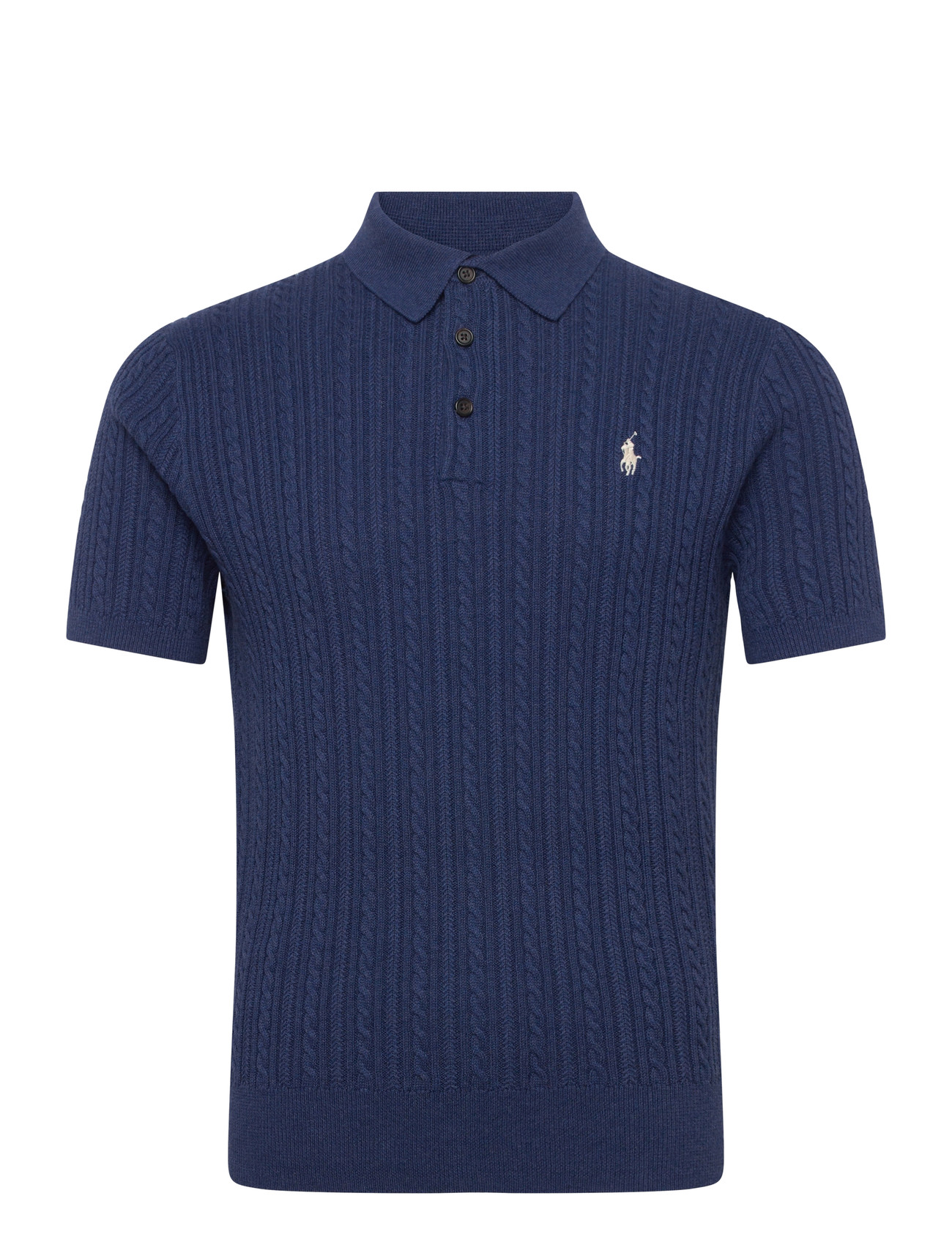 Polo Ralph Lauren Cable-Knit Cotton Polo-Collar Sweater - Navy - XL 2