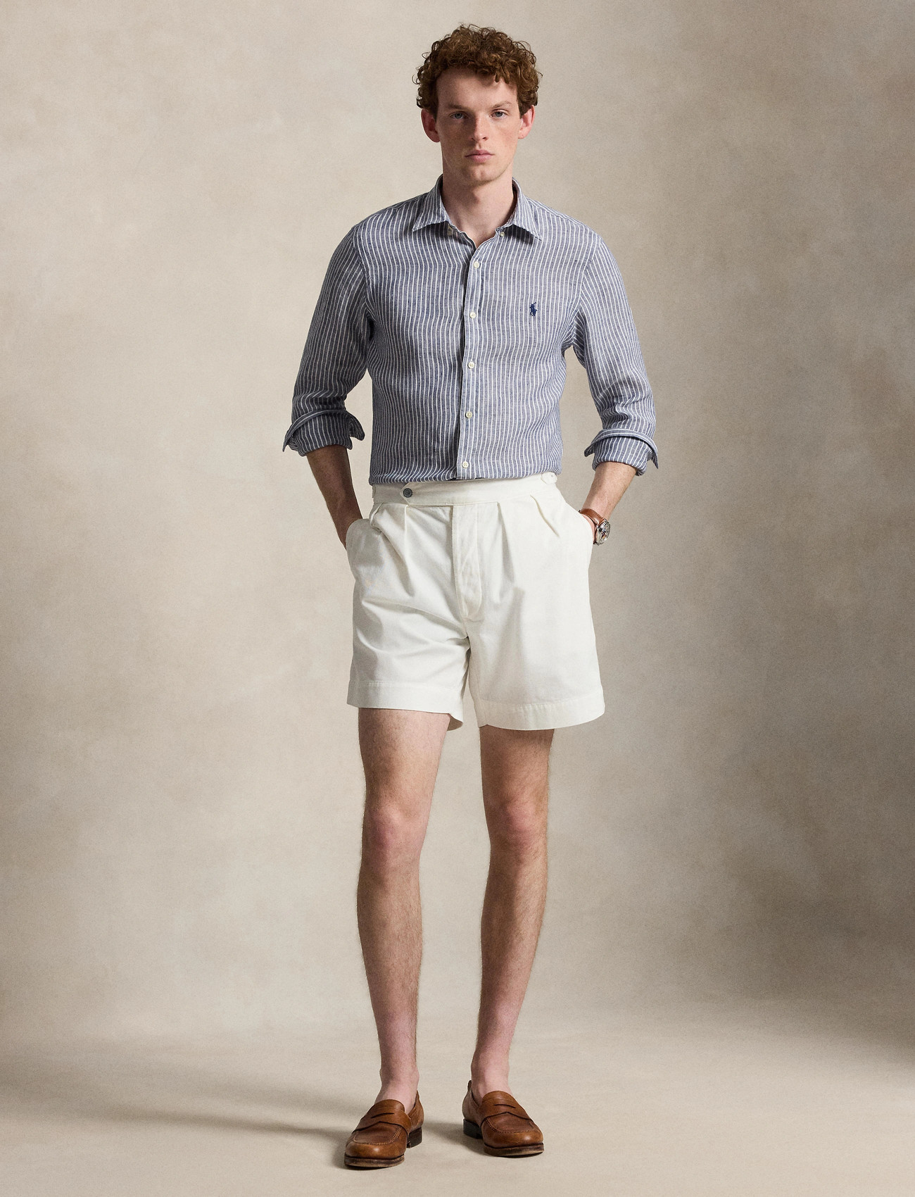 Polo Ralph Lauren Yd Linen V1-Wvn-Shirt - - M 1