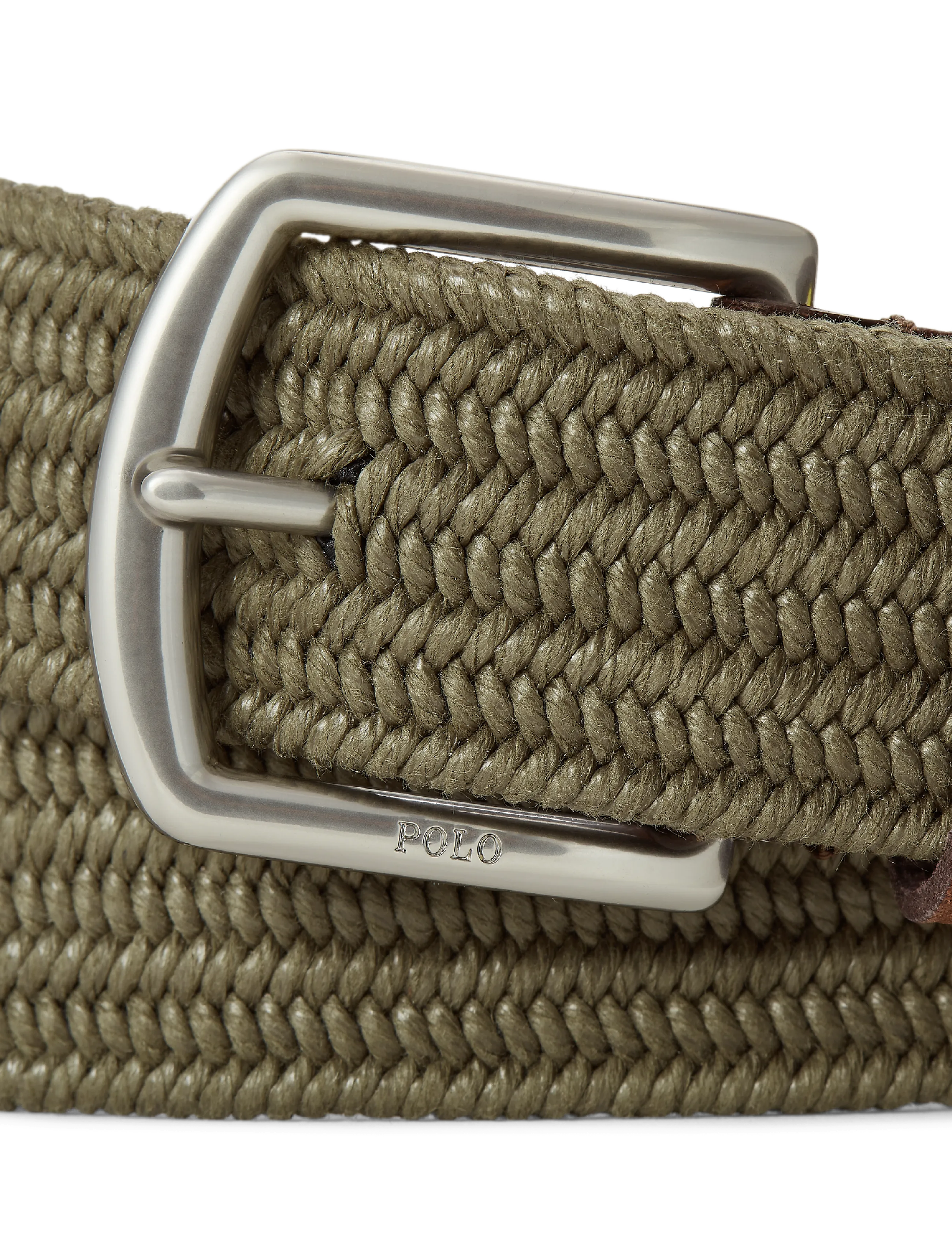 Polo Ralph Lauren - Leather-Trim Braided Belt - geflochtene gürtel - canopy olive - 1