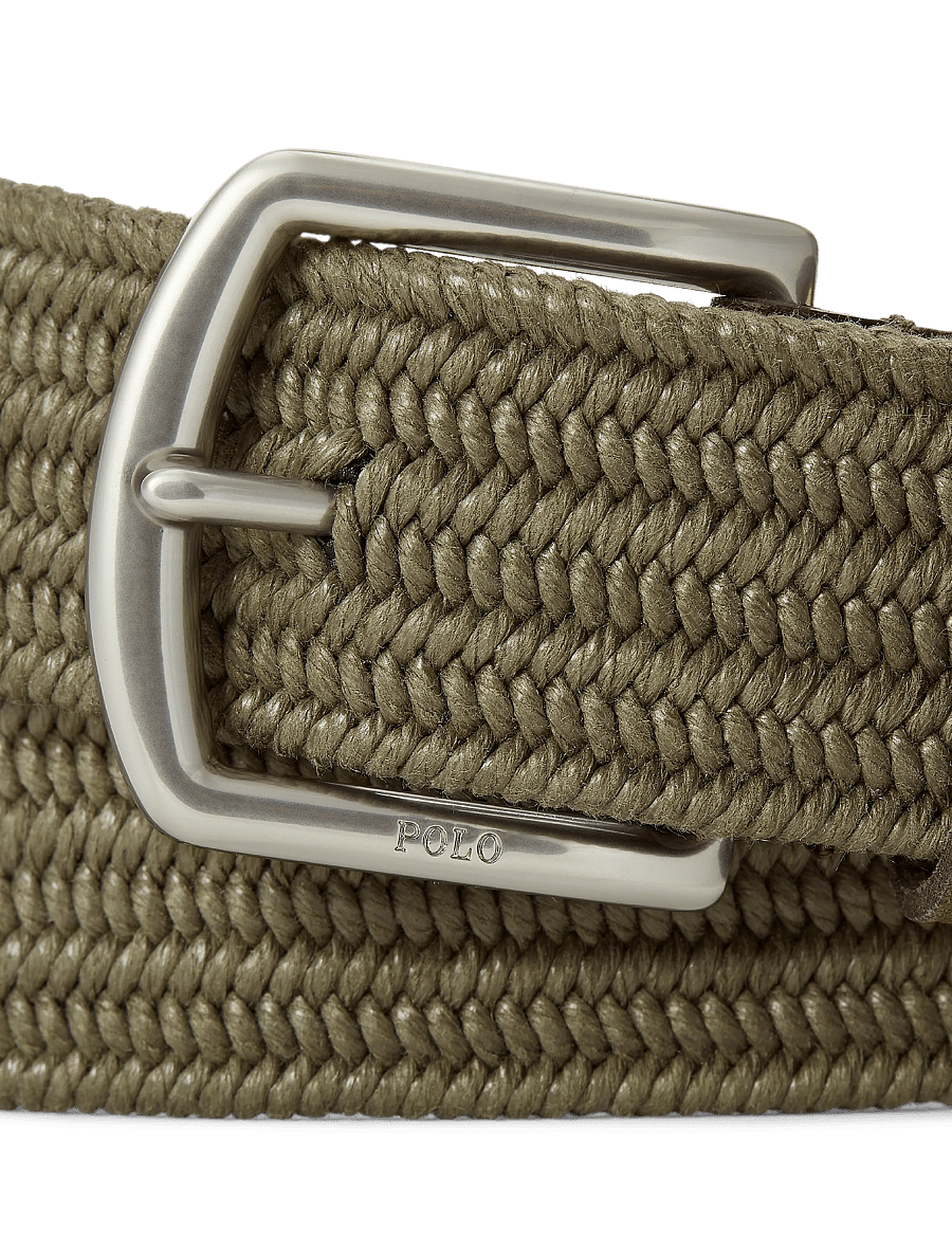 Polo Ralph Lauren - Leather-Trim Braided Belt - geflochtene gürtel - canopy olive - 1