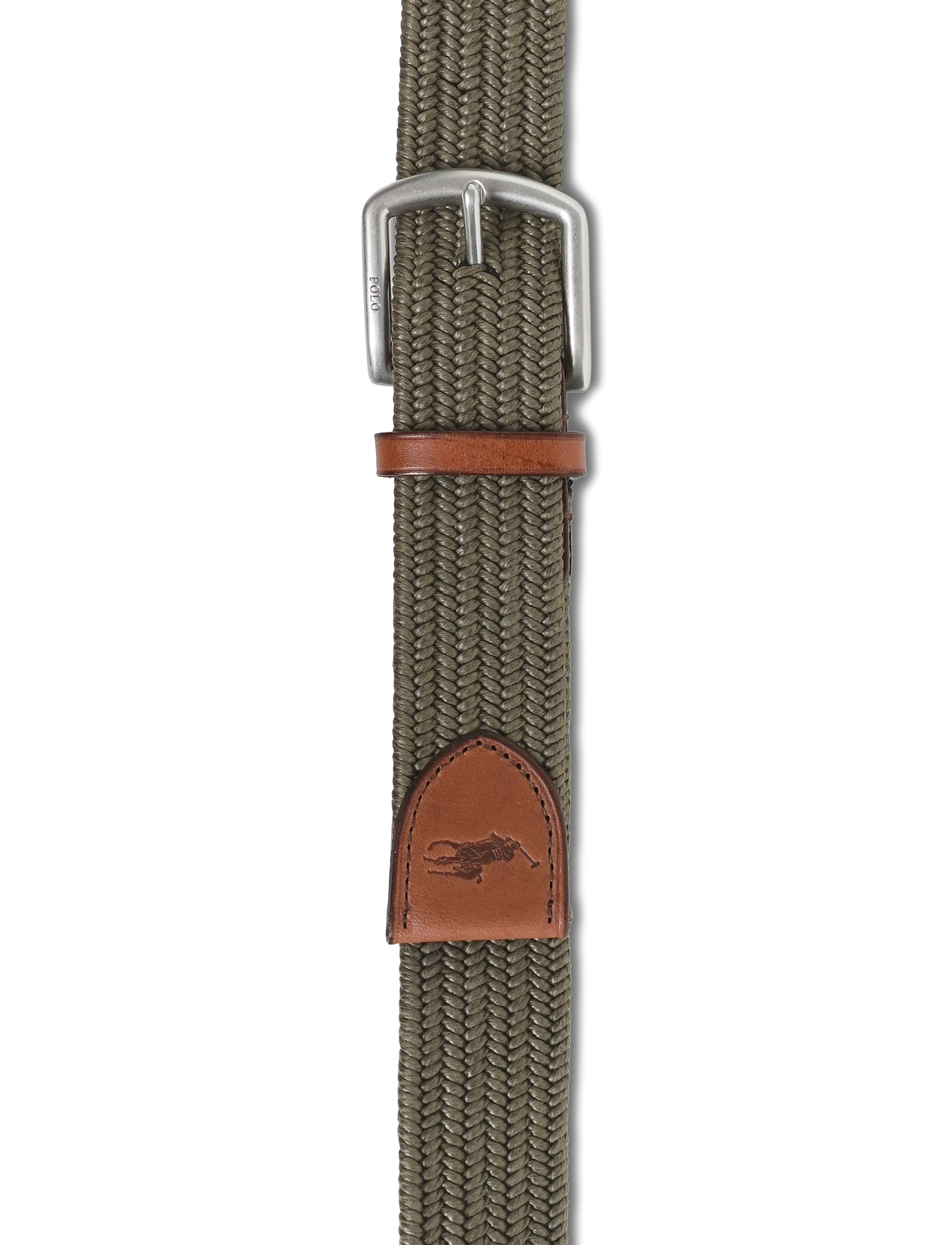 Polo Ralph Lauren - Leather-Trim Braided Belt - punutud vööd - canopy olive - 2