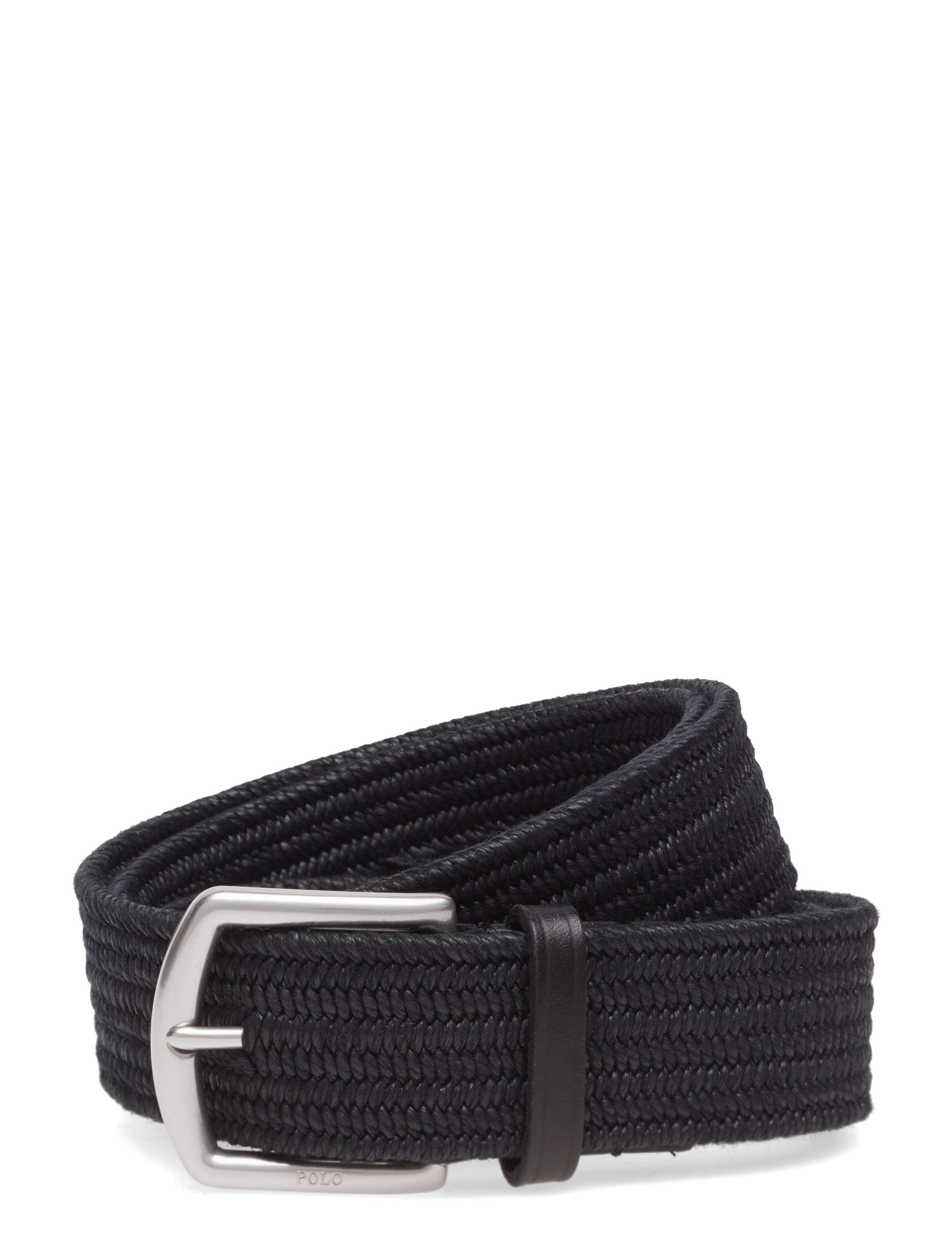 Polo Ralph Lauren 34Mm Braided Fabric Stretch Blt, L, Belts, Schwarz - Belt, Männerswear