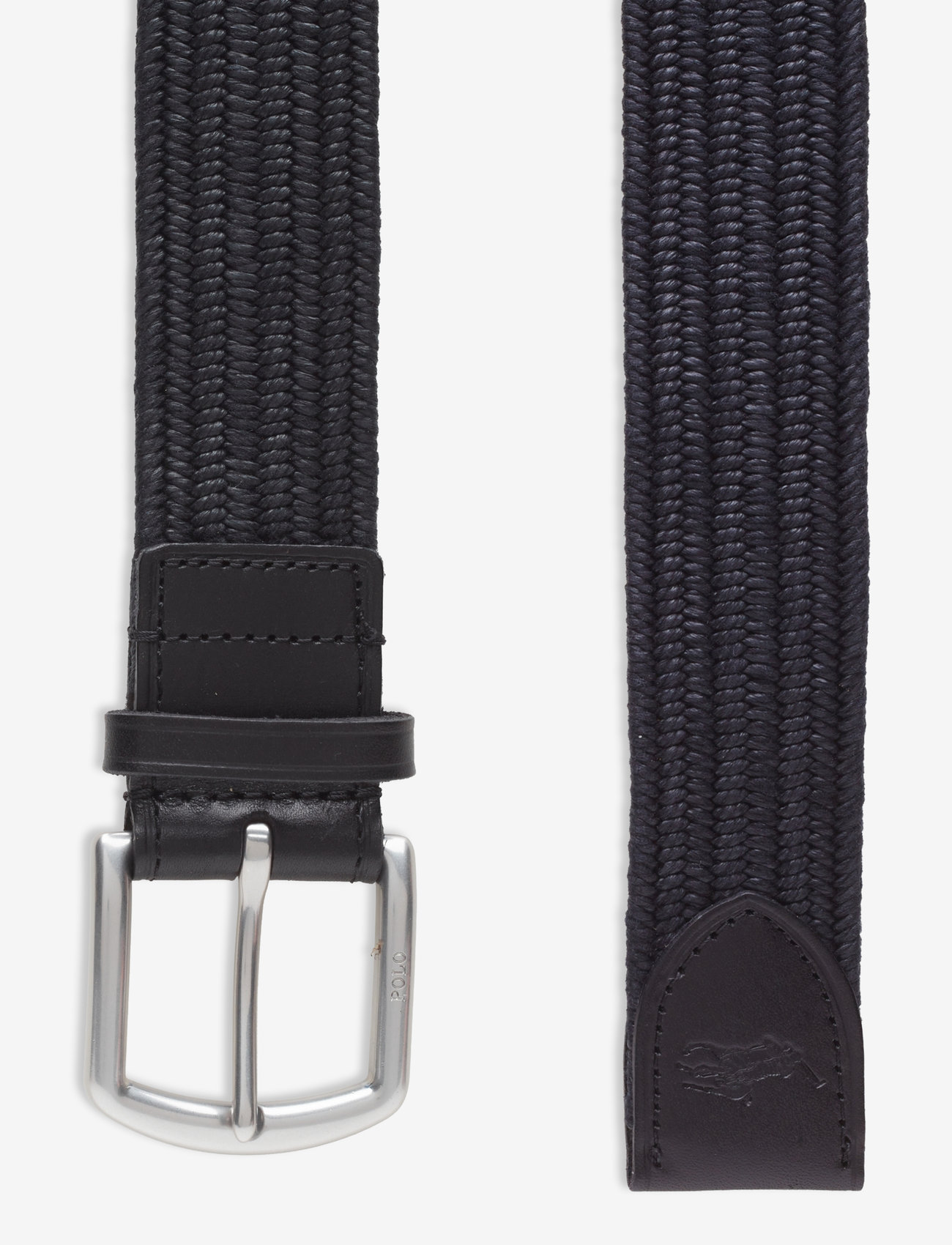 Polo Ralph Lauren - Leather-Trim Braided Belt - geflochten gürtel - polo black - 1