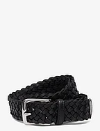 Braided Vachetta Leather Belt - BLACK
