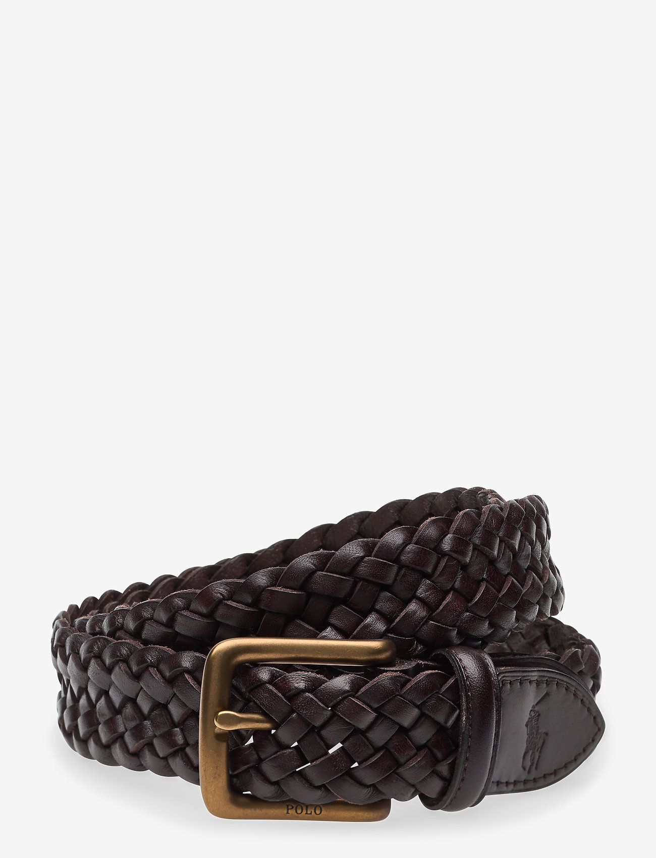 Polo Ralph Lauren - Braided Vachetta Leather Belt - braided belts - dark brown - 0