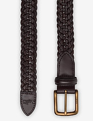 Polo Ralph Lauren - Braided Vachetta Leather Belt - braided belts - dark brown - 1