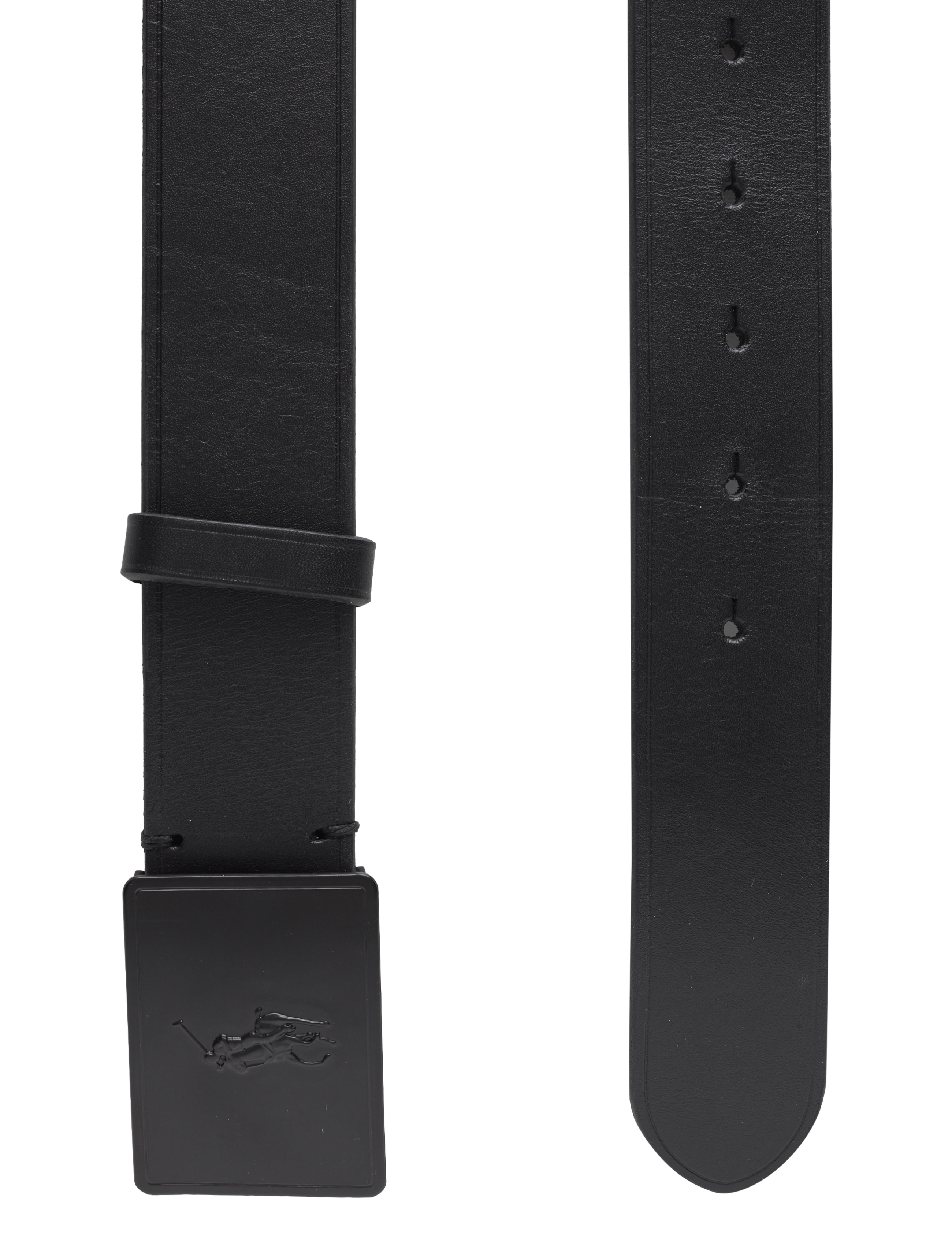 Polo Ralph Lauren - Pony Plaque Leather Belt - klassiske bælter - black/matte black - 1