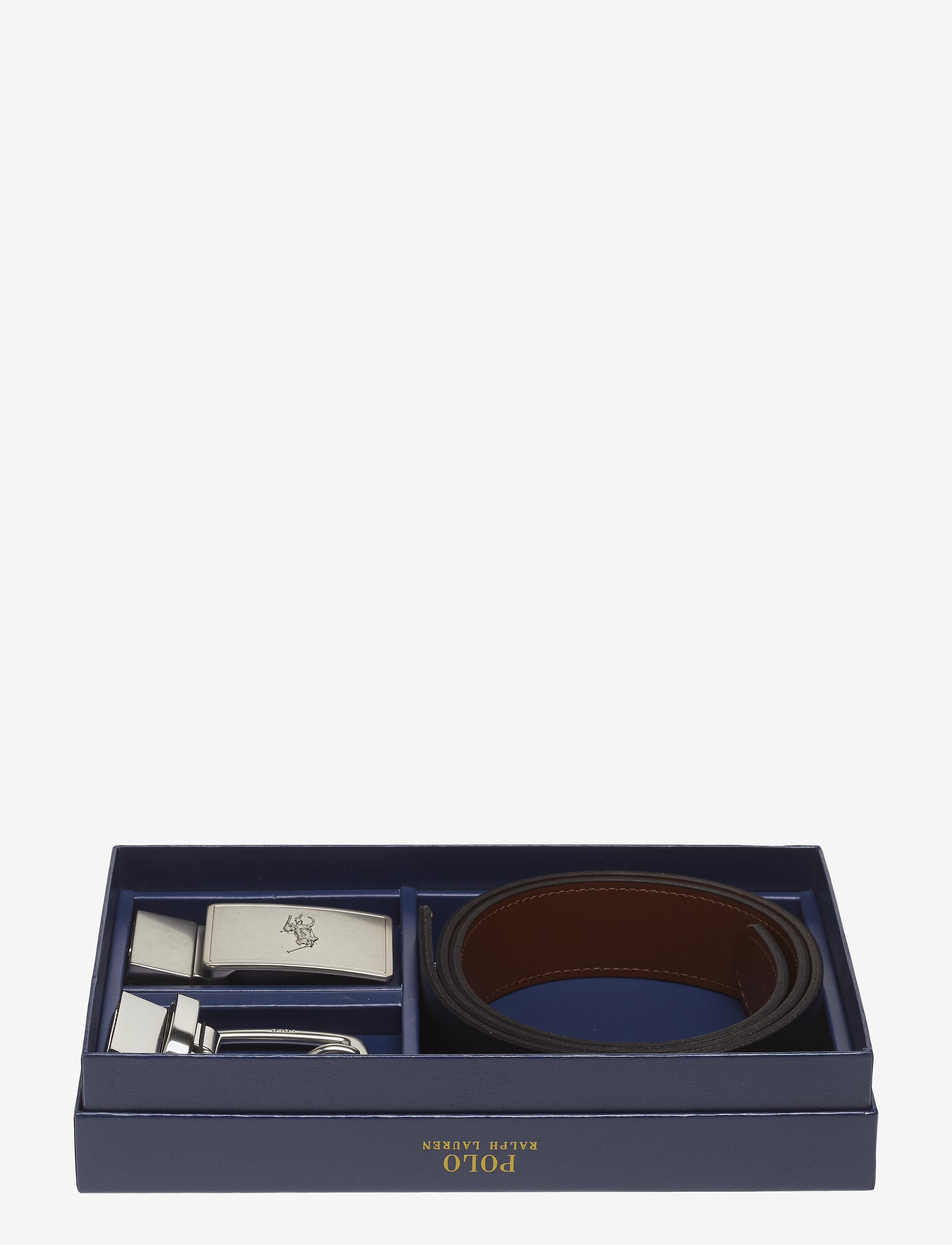 Polo Ralph Lauren 35MM RVRS CASUAL BLT GFTBX - Accessories - BLACK/SADDLE / blue