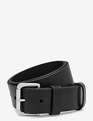Leather Roller Buckle Belt - BLACK