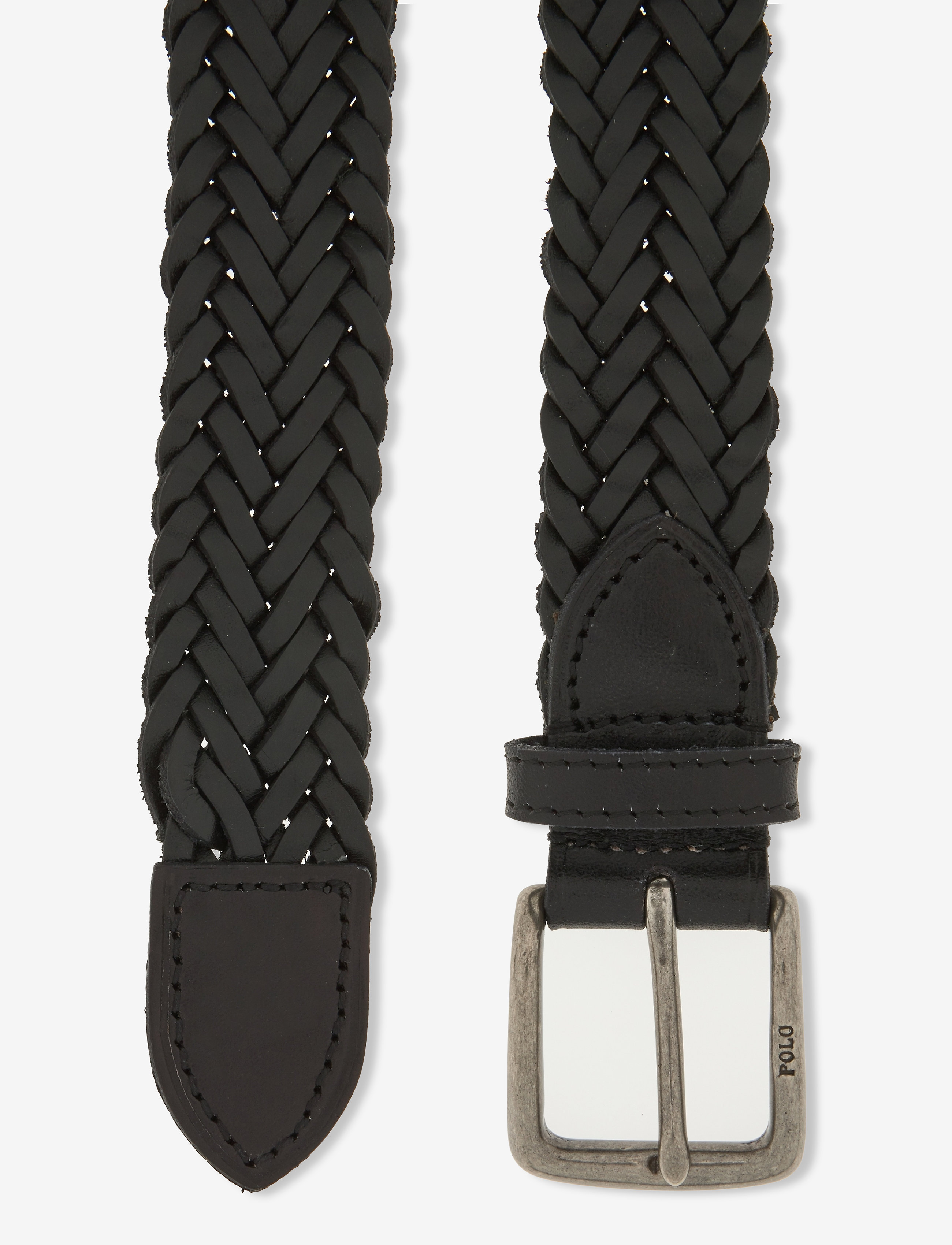 Polo Ralph Lauren - Braided Calfskin Belt - braided belts - black - 1