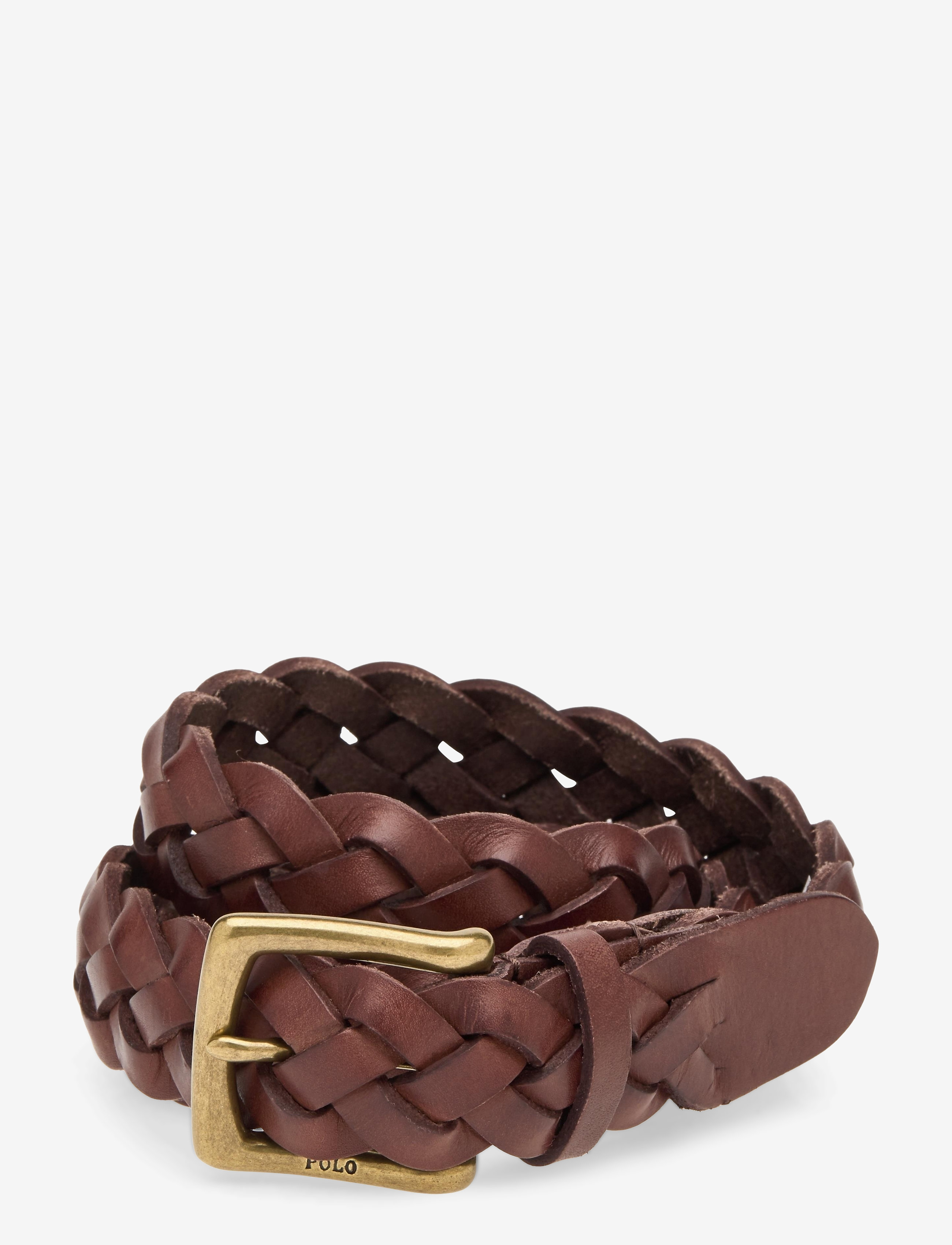 Braided Calfskin Belt - POLO BROWN