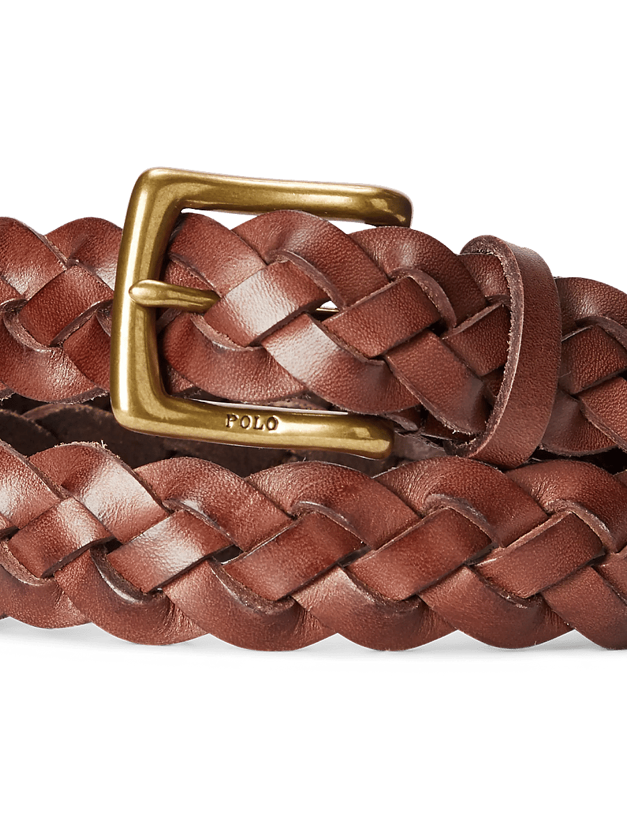 Polo Ralph Lauren - Braided Calfskin Belt - geflochtene gürtel - polo brown - 2
