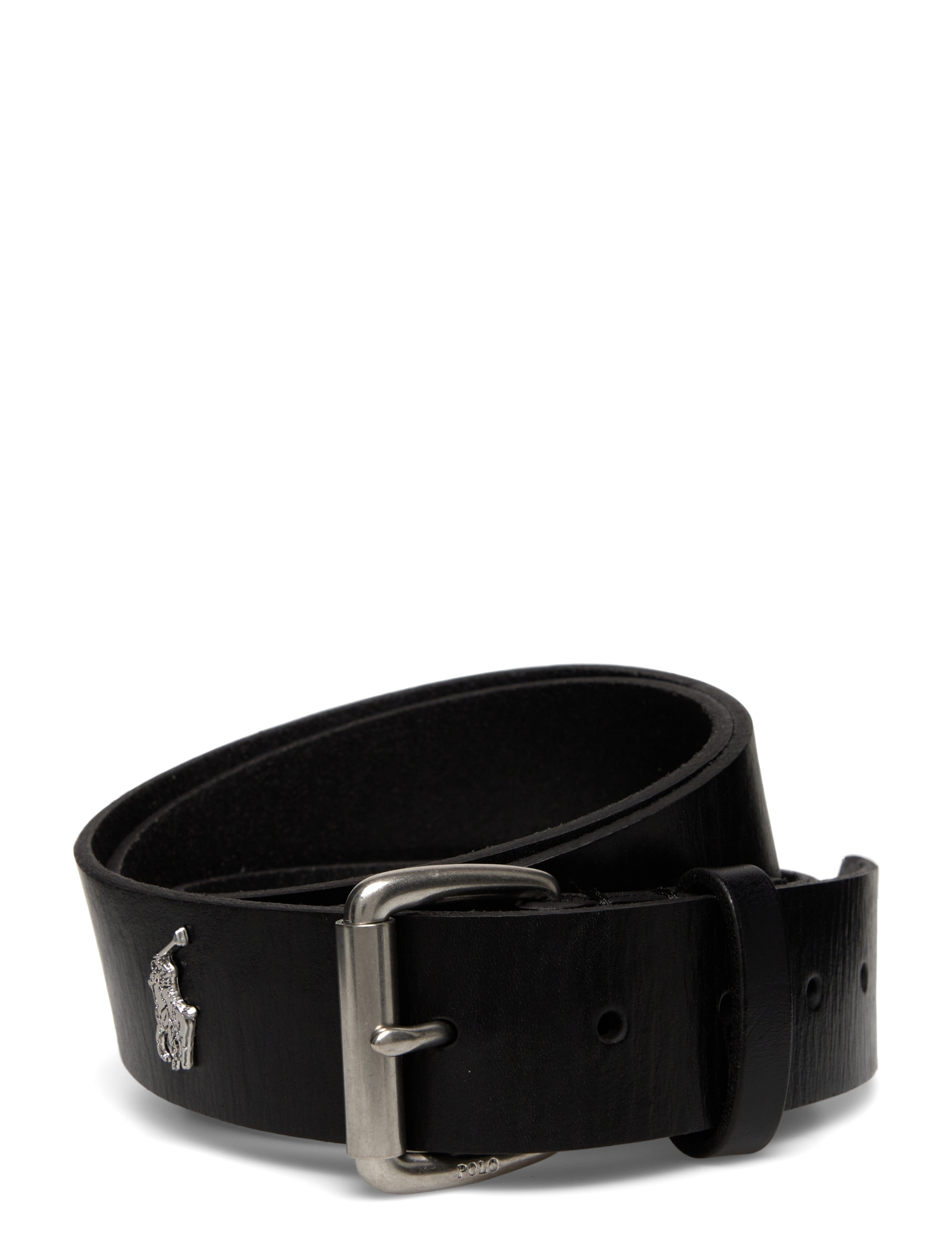 Polo Ralph Lauren Veg Leather-Rgd Chrm Bt-Csl-Tml, 40, Belts, Schwarz - Classic Männerswear