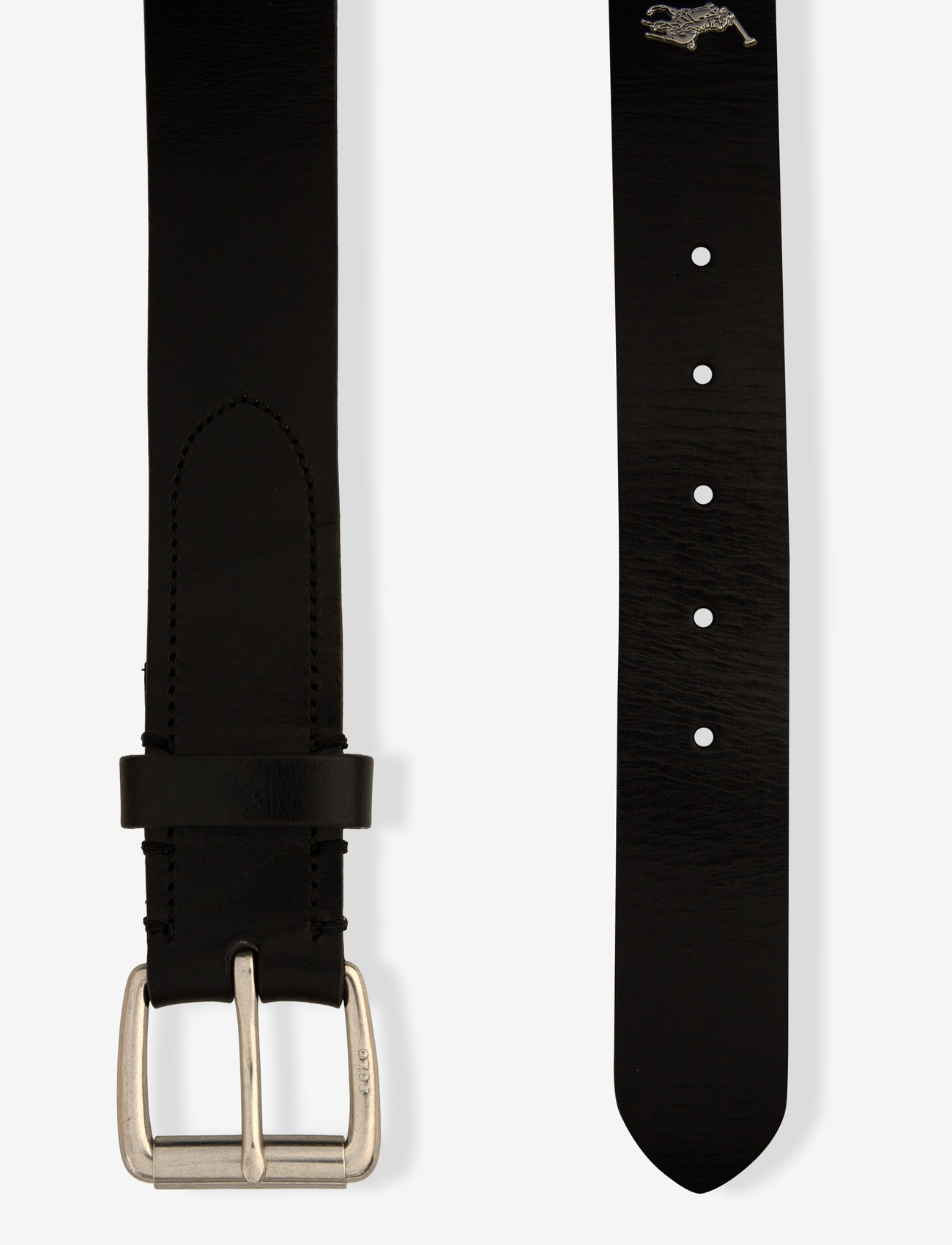 Polo Ralph Lauren - Tumbled Leather Belt - classic belts - black - 1