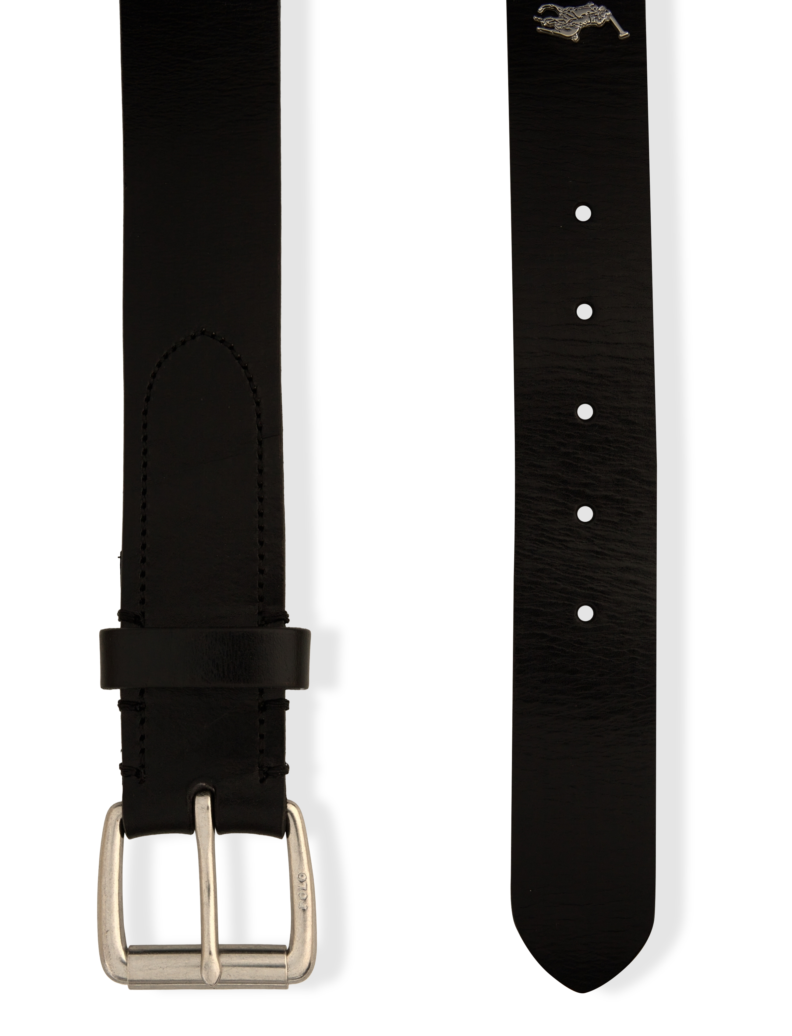 Polo Ralph Lauren - Tumbled Leather Belt - black - 1