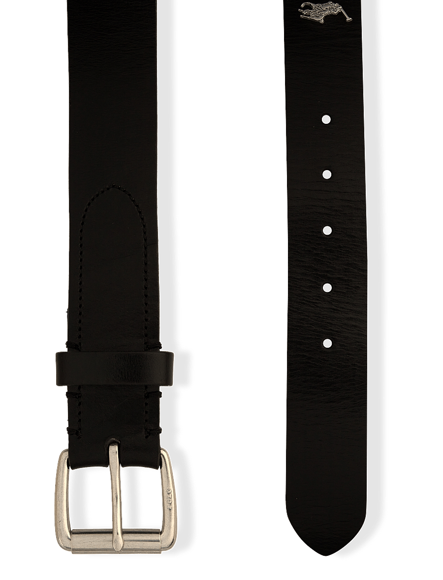 Polo Ralph Lauren - Tumbled Leather Belt - black - 1