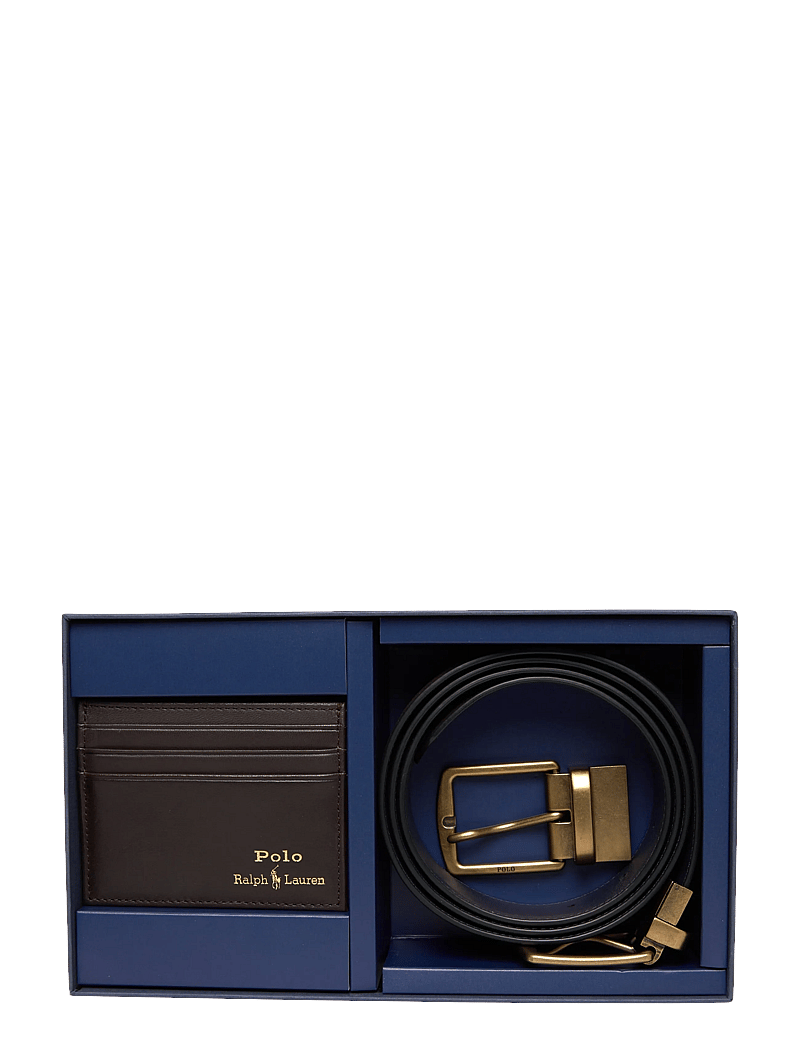 Polo Ralph Lauren - Leather Belt & Card Case Gift Set - brieftaschen und taschen - brown - 0