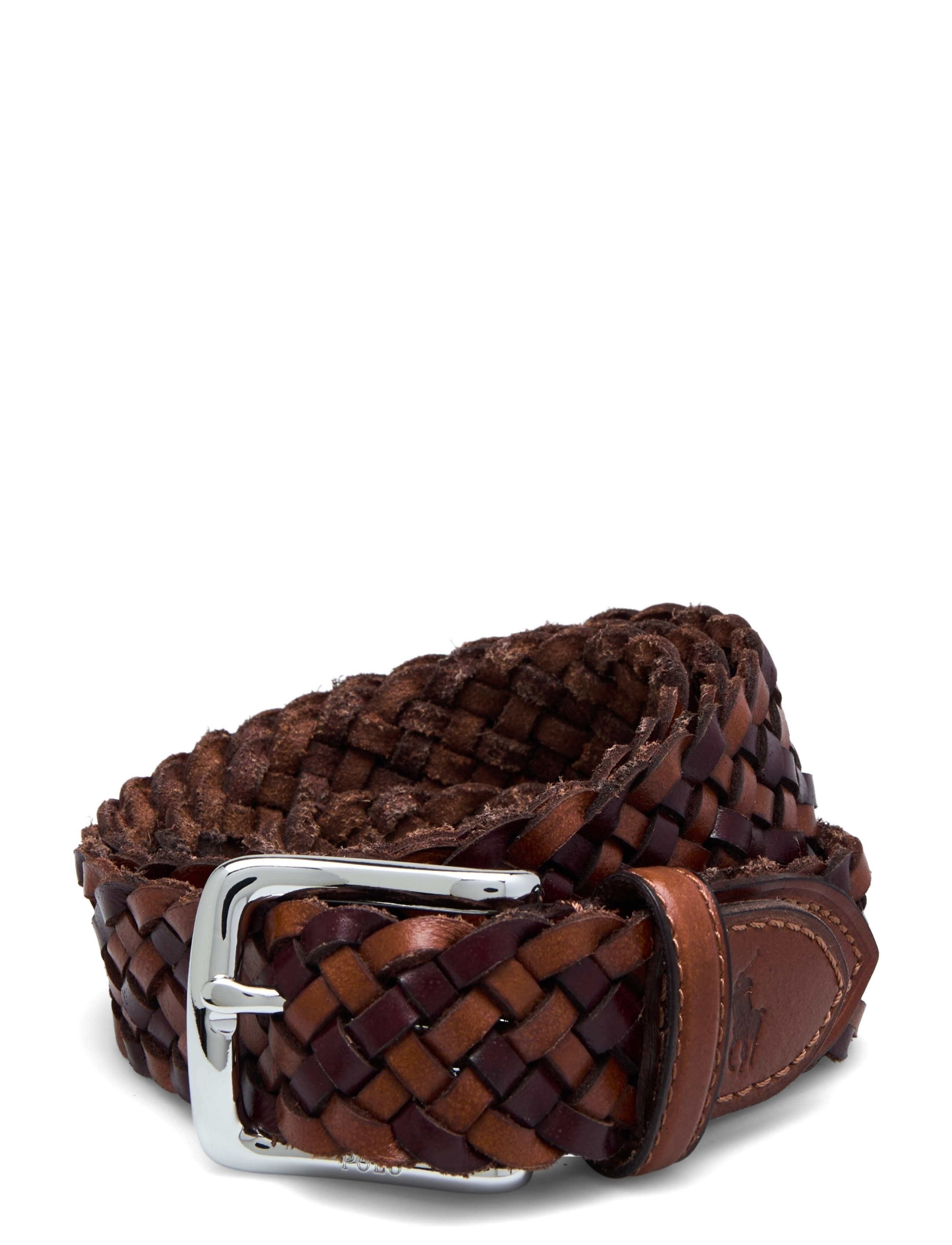 Polo Ralph Lauren Braided Leather Belt - Accessoires - SADDLE/DARK BROWN / brown