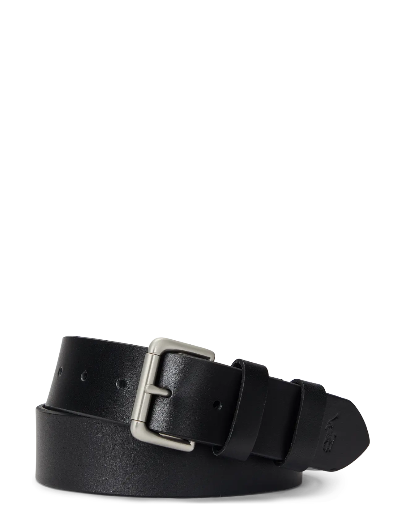Polo Ralph Lauren Leather Roller-Buckle Belt, Herren, Rollschnalle Gürtel, Schwarz, Gr.34
