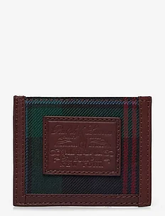 Heritage Plaid Wool & Leather Card Case, Polo Ralph Lauren