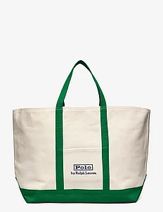 Logo-Embroidered Canvas Tote, Polo Ralph Lauren