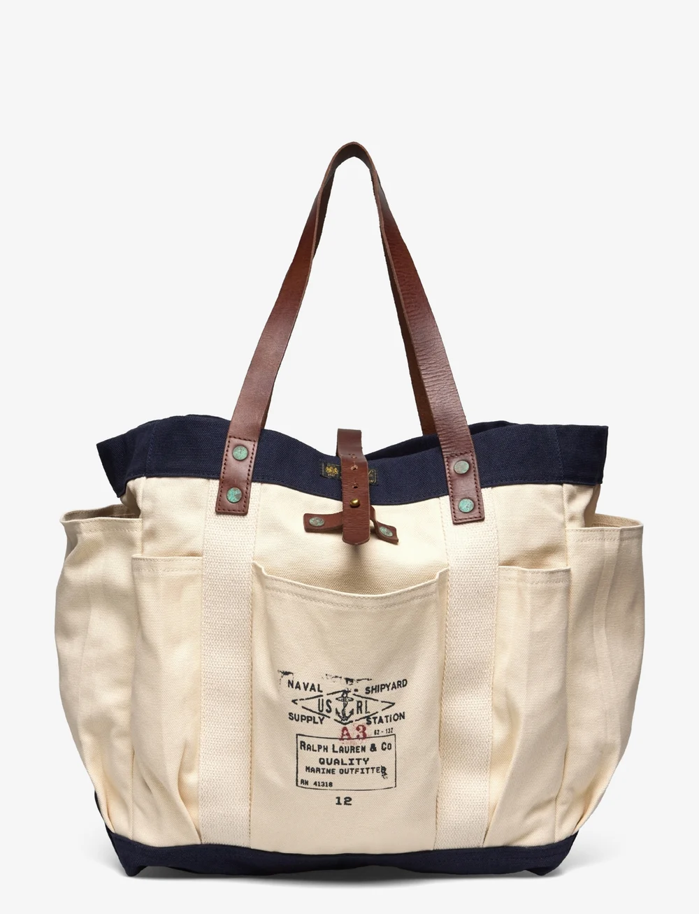 Polo Ralph Lauren Leather trim Canvas Tote Carry Bags Boozt