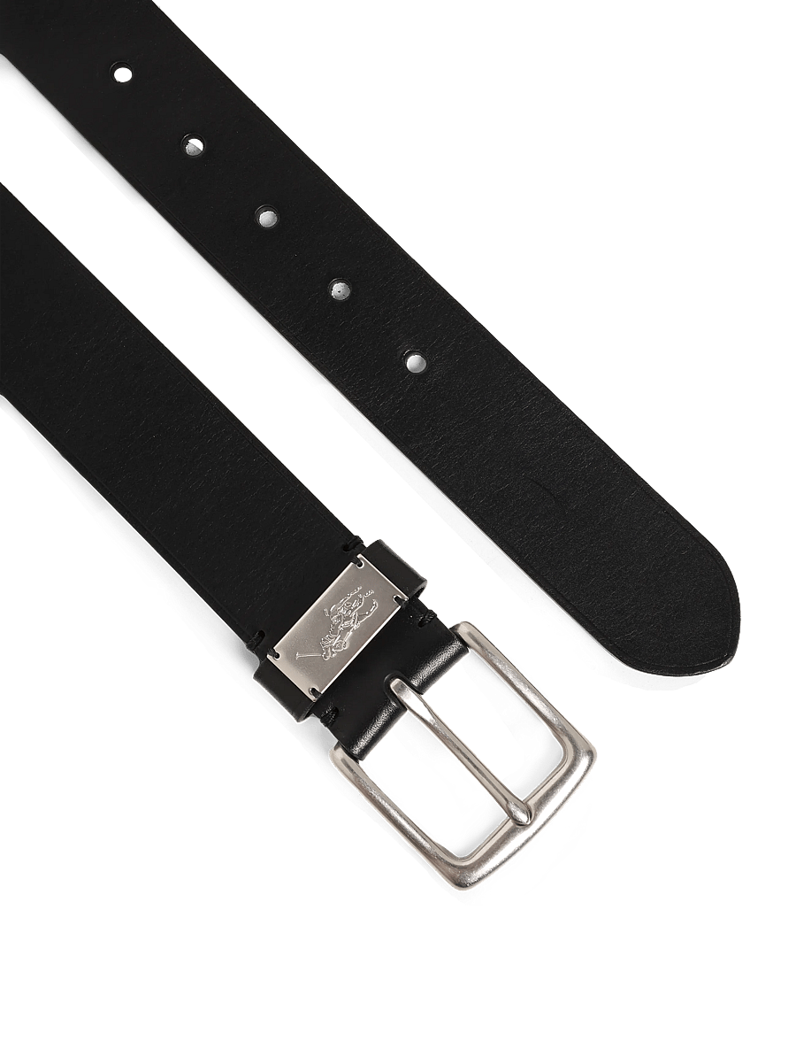 Polo Ralph Lauren - LEATHER-PP METAL DB-BLT-MED - klassische gürtel - black - 1
