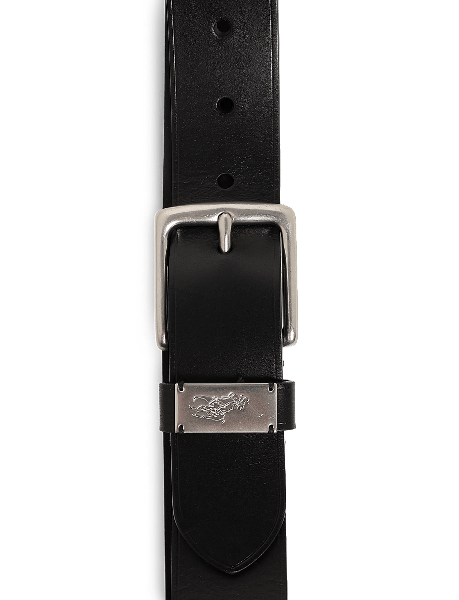 Polo Ralph Lauren - LEATHER-PP METAL DB-BLT-MED - klassische gürtel - black - 2