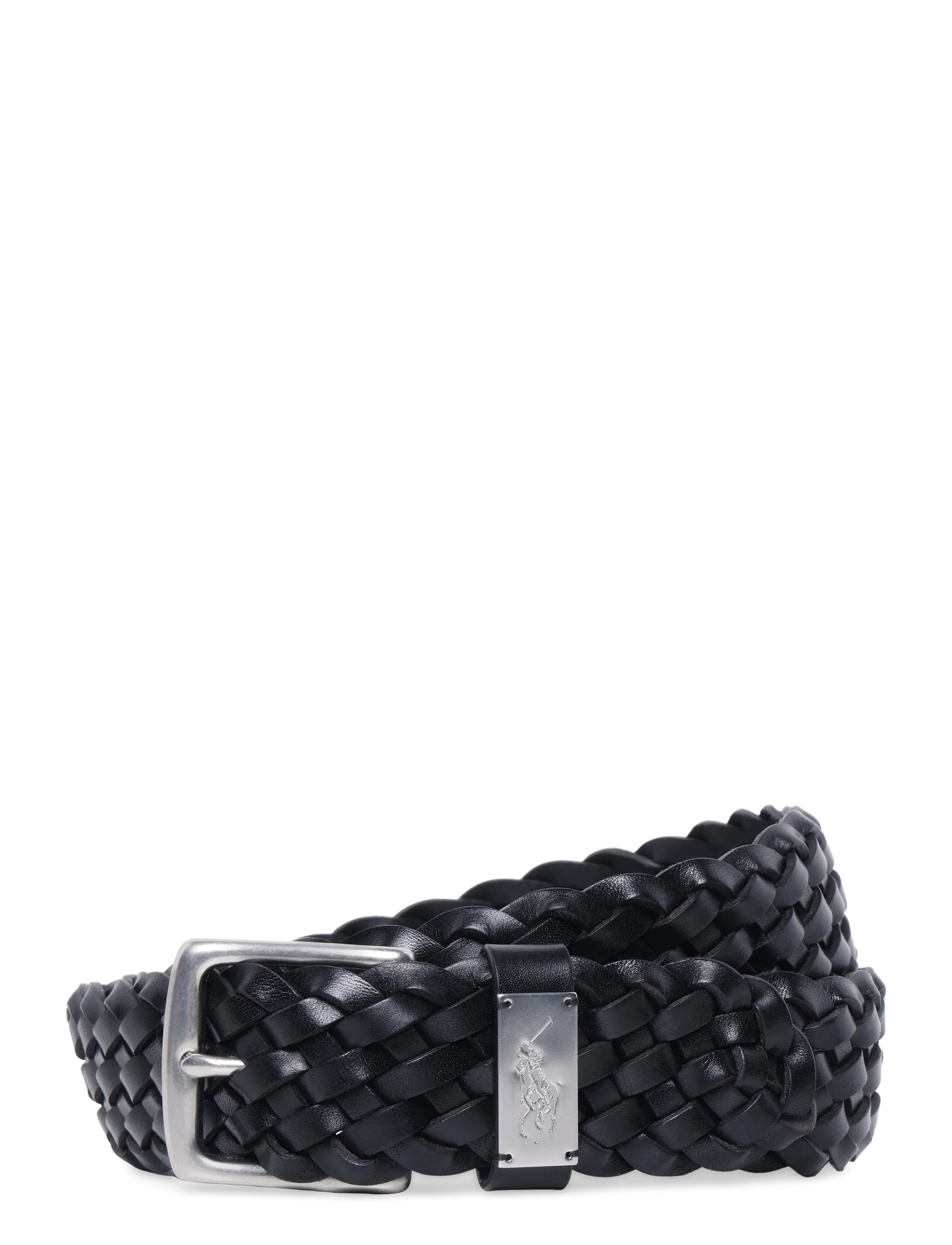 Polo Ralph Lauren LEATHER-BRAIDED BELT-BLT-MED - Flätade skärp - BLACK / black