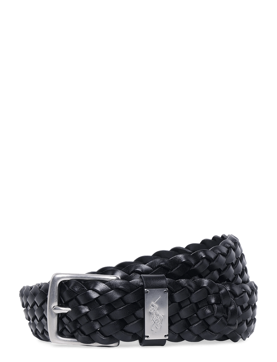 Polo Ralph Lauren - LEATHER-BRAIDED BELT-BLT-MED - flätade skärp - black - 0